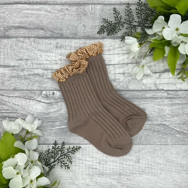Brown Frilly Socks