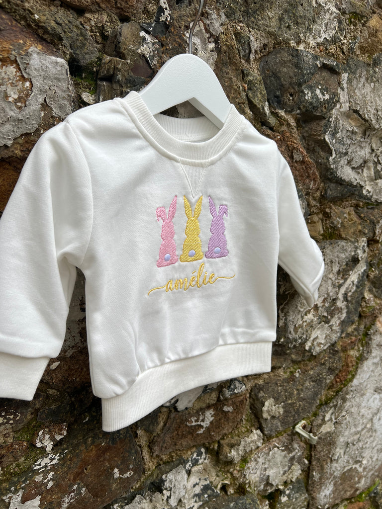 BUNNY TRIO SWEATSHIRT - YELLOW