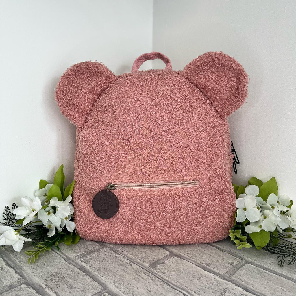 Bear Fleece Backpack Pink