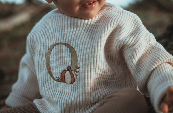 PUMPKIN MONOGRAM KNIT SWEATER