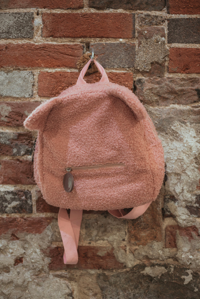 Bear Fleece Backpack Pink