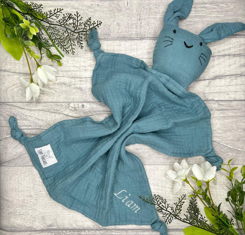 Blue Muslin baby comforter