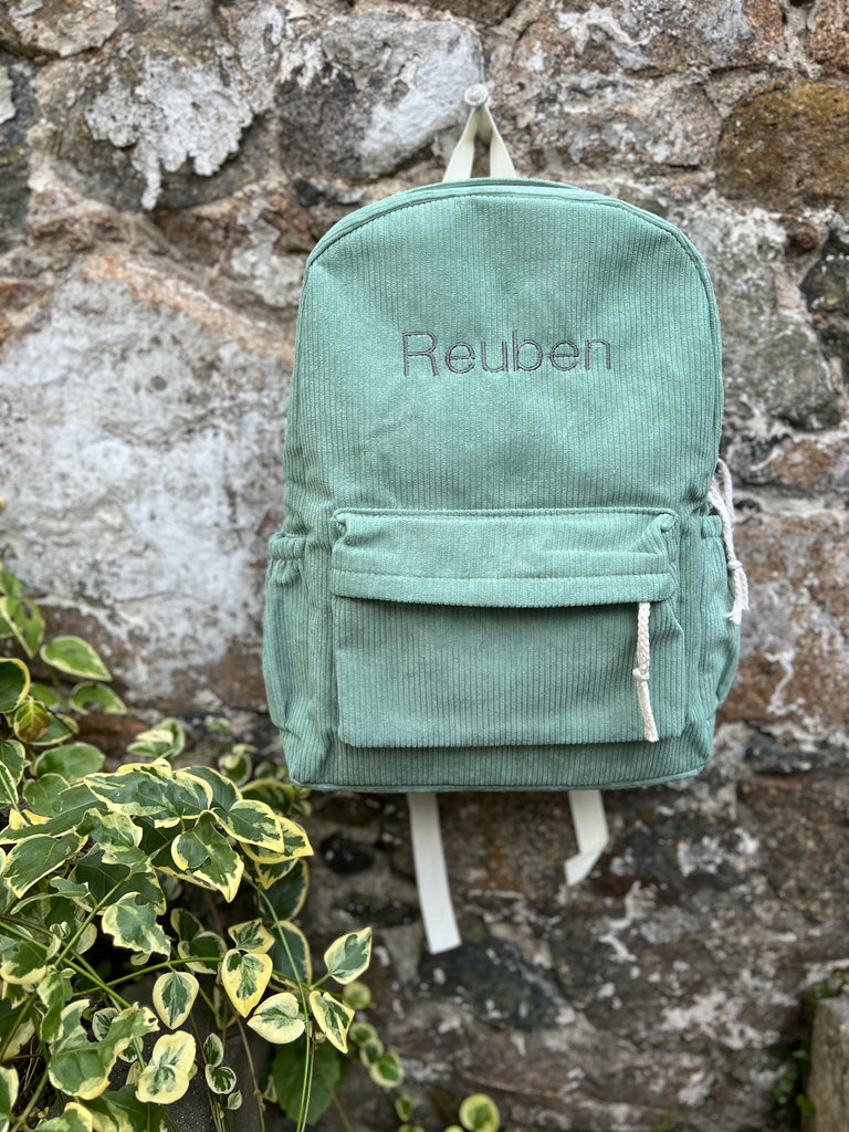 Corduroy Backpack Green