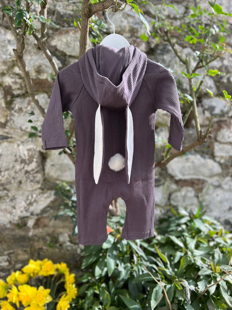 RIBBED BUNNY ONESIE - ANTHRACITE