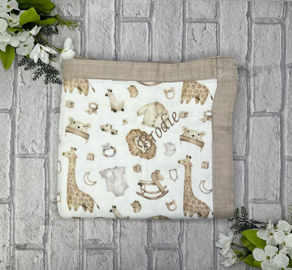 Safari Print Bamboo Blanket